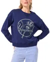 Terez New York Yankees Rhinestone Crewneck Sweatshirt In Blue