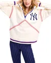 Terez New York Yankees Sugar Swizzle Baseball Stitch Sweatshirt In Black
