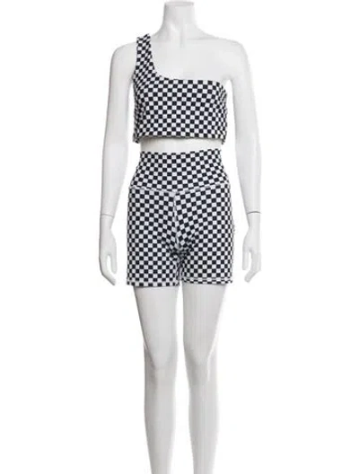 Pre-owned Terez Plaid Print Set In White