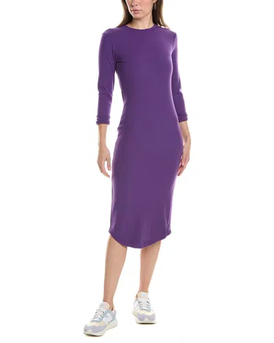 Terez Rib Midi Dress In Purple