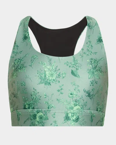 Terez Sage Toile Hi-shine Sports Bra In Green