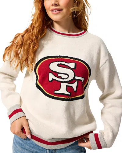 Terez San Francisco 49ers Sugar Swizzle Jacquard Crewneck Sweater In Neutral