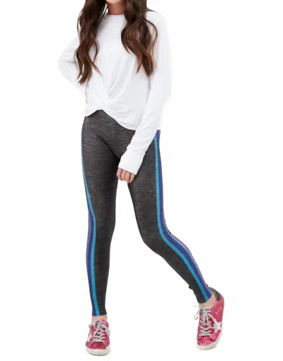 Terez Kids' Some Stripe Legging In Grey In Gray