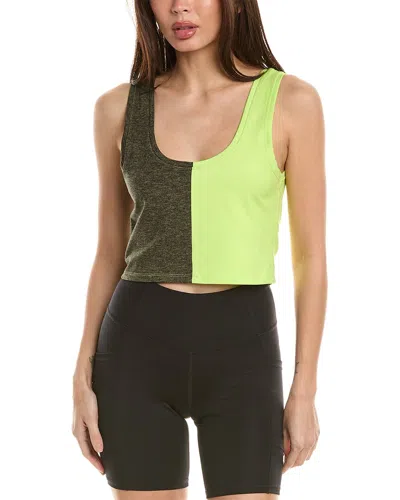 Terez Split Crop Top In Green