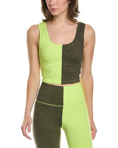 Terez Split Crop Top In Green