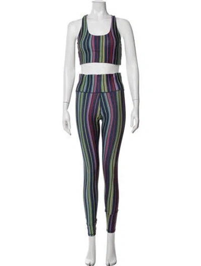 Pre-owned Terez Striped Pant Set In Blue