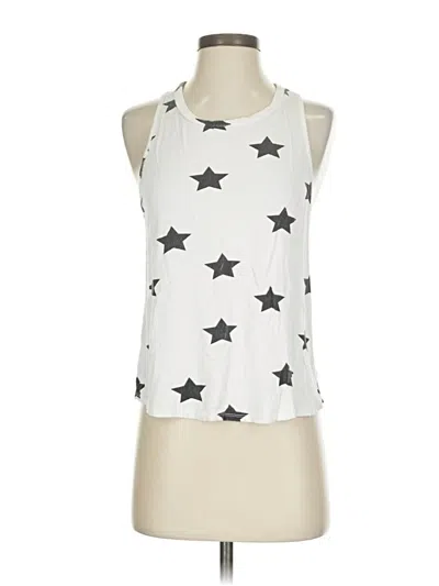 Pre-owned Terez Tank Top White Stars Pattern Halter Neckline Tops