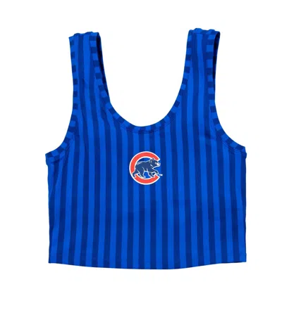 Terez Women's Cubs Chalk Stripe Tlc Crop Top In Blue