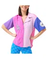Terez Women's Pink Los Angeles Dodgers Color Block Button-up Shirt In Pink