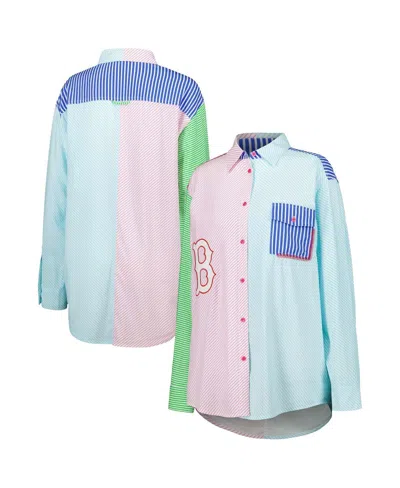 TEREZ WOMEN'S TEREZ BOSTON RED SOX BUTTON-UP SHIRT