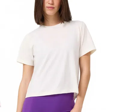 Terez Women's Workit Crop Top In Sugar Swizzle In White