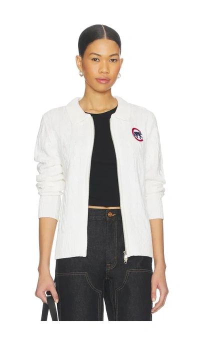 Terez X Revolve Chicago Cubs Zip Knit Cardigan In White