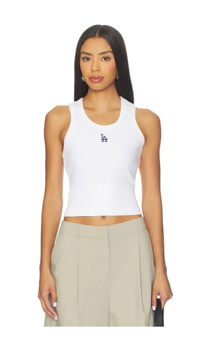 Terez X Revolve Dodgers Scoop Neck Rib Tank Top In White