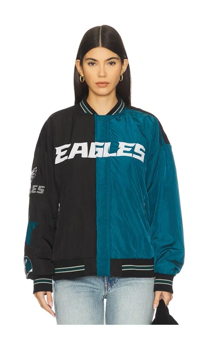 Terez X Revolve Eagles Multi Logo Bomber In Blue