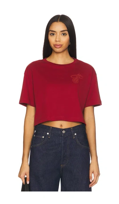 Terez X Revolve Miami Tonal Crop Logo Tee In Red