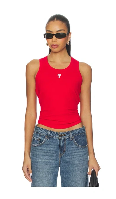 Terez X Revolve Phillies Scoop Neck Rib Tank Top In Red