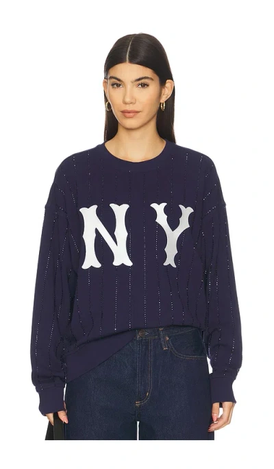 Terez X Revolve Yankees Gem Pinstripe Sweatshirt In Blue