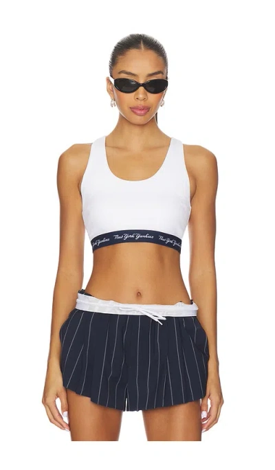 Terez X Revolve Yankees Rib Logo Elastic Bra In White