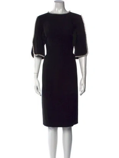 Pre-owned Teri Jon Acetate Knee-length Dress In Black
