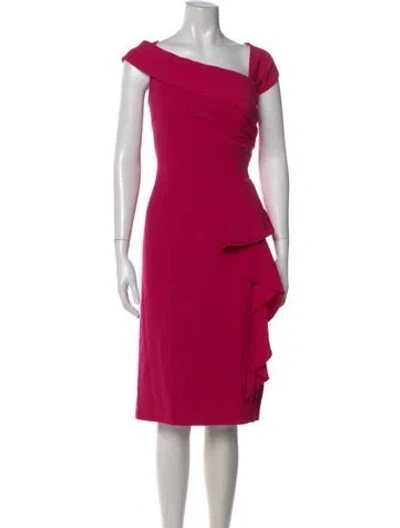 Pre-owned Teri Jon Asymmetrical Knee-length Dress In Red