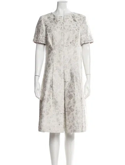 Pre-owned Teri Jon Bateau Neckline Knee-length Dress