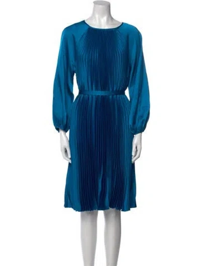 Pre-owned Teri Jon Bateau Neckline Knee-length Dress W/ Tags In Blue