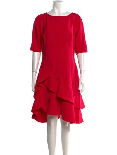 Pre-owned Teri Jon Bateau Neckline Knee-length Dress W/ Tags In Pink
