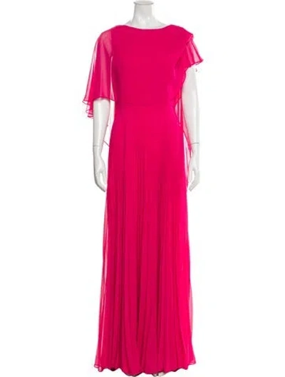 Pre-owned Teri Jon Bateau Neckline Long Dress W/ Tags In Multi