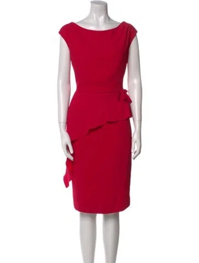 Pre-owned Teri Jon Bateau Neckline Long Dress W/ Tags In Pink