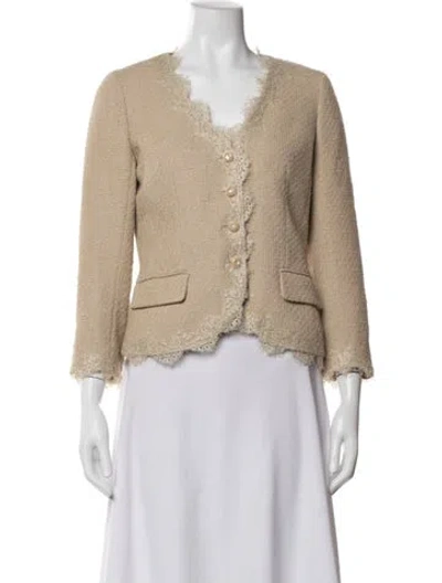 Pre-owned Teri Jon Blazer In Neutrals