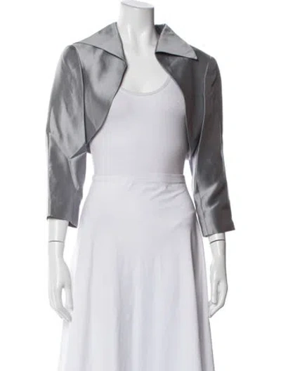 Pre-owned Teri Jon Bolero In Silver