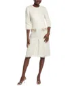 Teri Jon By Rickie Freeman Boucle Bead Midi Dress In White