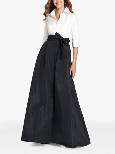 Teri Jon Bow-detail Shirt Dress In Brown