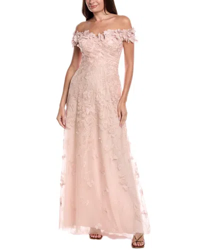 TERI JON BUTTERFLY APPLIQUE GOWN