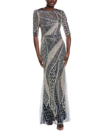 Teri Jon By Rickie Freeman Art Deco Gown In Multi