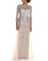 Teri Jon By Rickie Freeman Beaded Tulle Gown In Pink