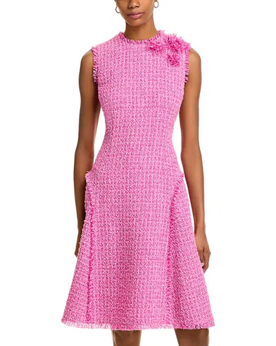 Teri Jon By Rickie Freeman Boucle Dress In Pink