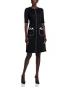 Teri Jon By Rickie Freeman Boucle Embellished Dress In Multi