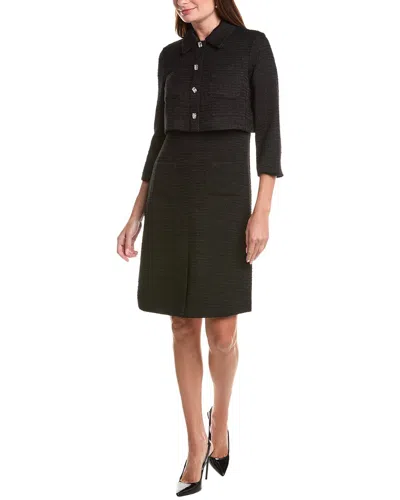 Teri Jon By Rickie Freeman Boucle Sheath Dress In Black