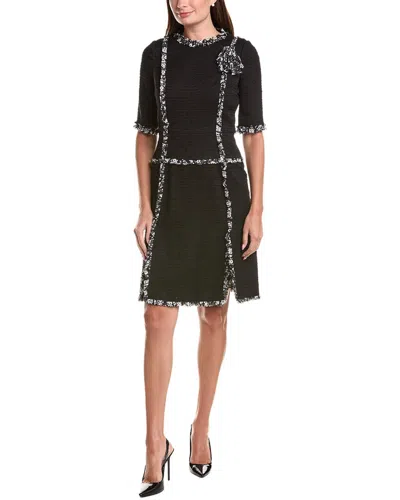 Teri Jon By Rickie Freeman Crepe Chiffon Dress In Black