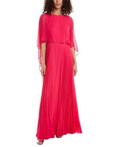 Pre-owned Teri Jon By Rickie Freeman Cape Gown Women's In Pink