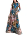 Teri Jon By Rickie Freeman Chiffon Paisley Print Gown In Multi