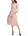 Teri Jon By Rickie Freeman Crepe Pearl Trim Sheath Dress In Pink