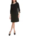 Teri Jon By Rickie Freeman Crepe Shift Dress In Black