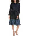 Teri Jon By Rickie Freeman Denim Lace Shirtdress