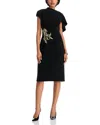 Teri Jon By Rickie Freeman Embellished Cape Dress In Black