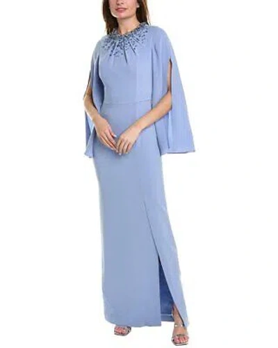 Pre-owned Teri Jon By Rickie Freeman Embellished Gown Women's In Blue