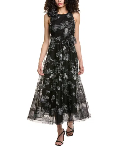 Teri Jon By Rickie Freeman Embroidered Tulle Cocktail Dress