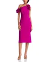 Teri Jon By Rickie Freeman Flower Trim Sheath Dress In Pink