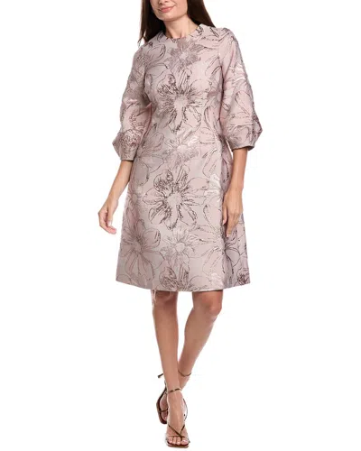 Teri Jon By Rickie Freeman Jacquard Sheath Dress In Neutral